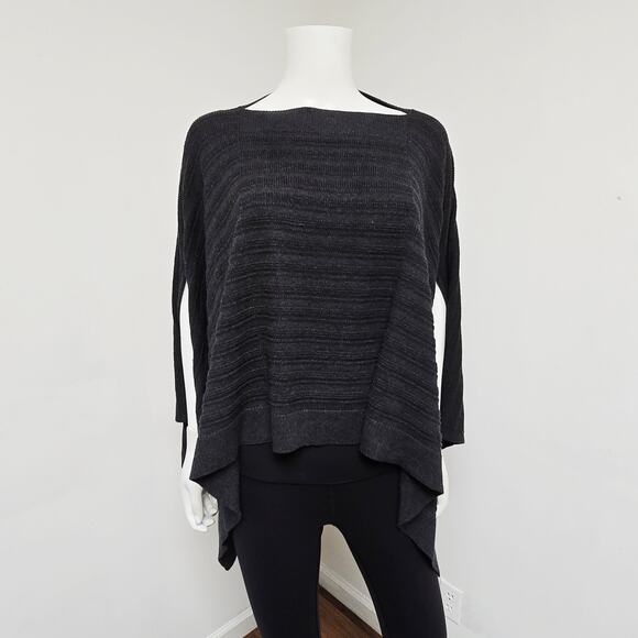 Lululemon Poncho Sweater One Size Charcoal Gray Forward Flow Rib Knit Coverup - Picture 1 of 9
